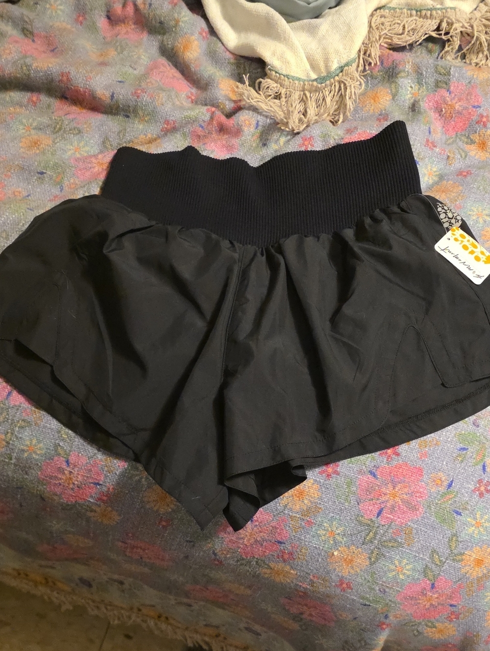 Free People Black High-Waist Athletic Shorts